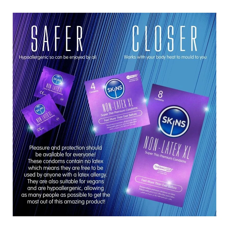 SKINS - LATEX-FREE CONDOMS XL PACK OF 4